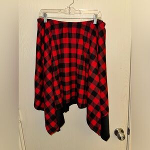 Red Buffalo Plaid shark bite skirt- 4x